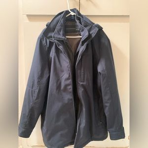 Weatherproof heavy hooded jacket navy blue